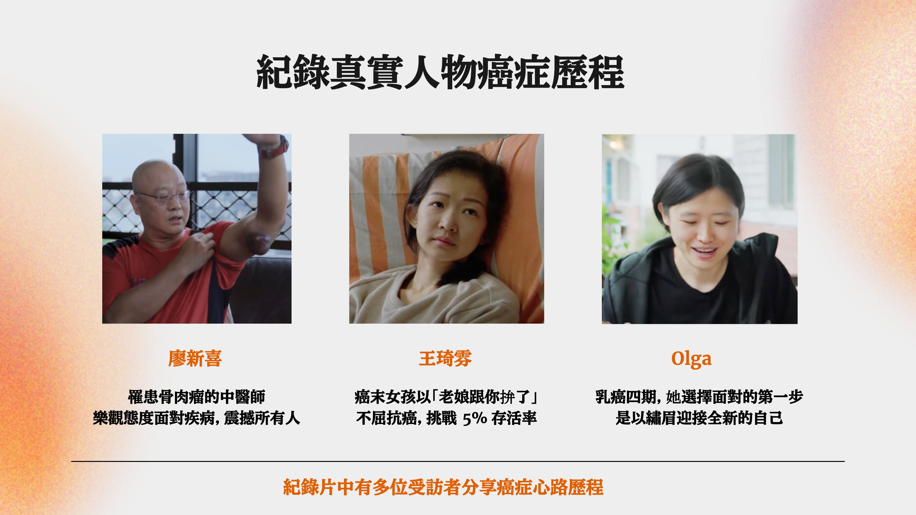 記錄真實人物癌症歷程